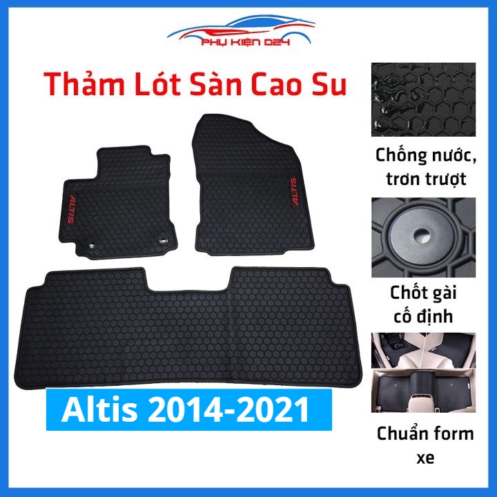 Lót sàn ô tô cao su Altis 2014-2015-2016-2017-2018-2019-2020-2021 không mùi chống trơn trượt
