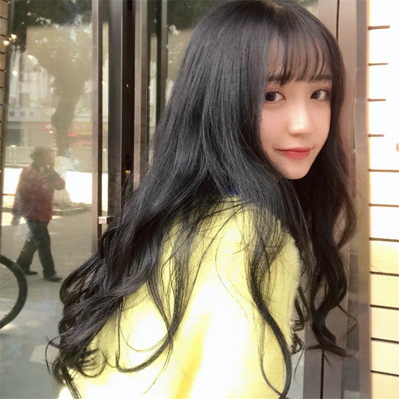 Bộ Tóc Giả Nữ Nguyên Cả Đầu Loại Xoăn Sóng Hàn Quốc Có Mái Cosplay_ 131
