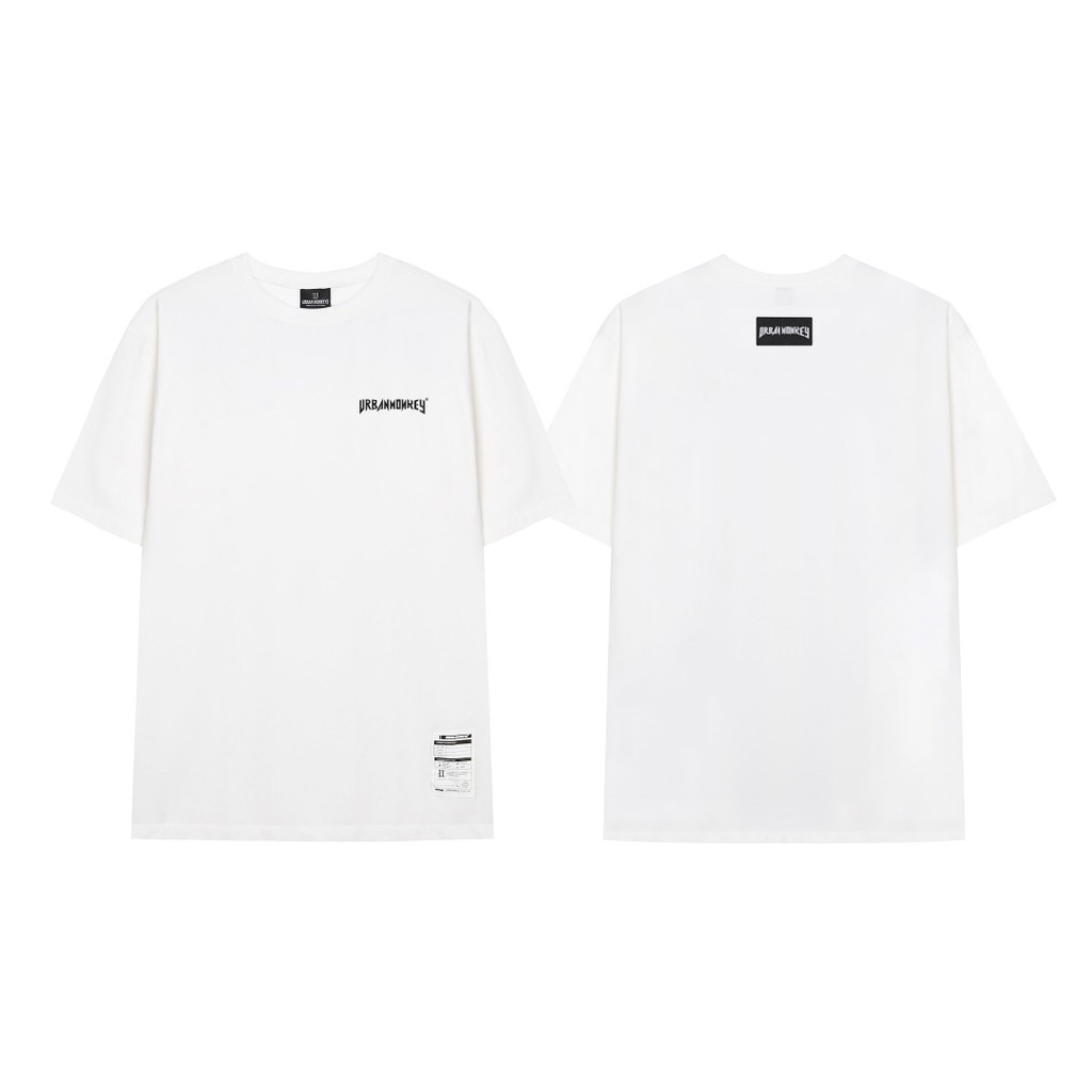 ÁO THUN [ URBAN MONKEY ] BASIC - TRẮNG (LOGO TRÁI)