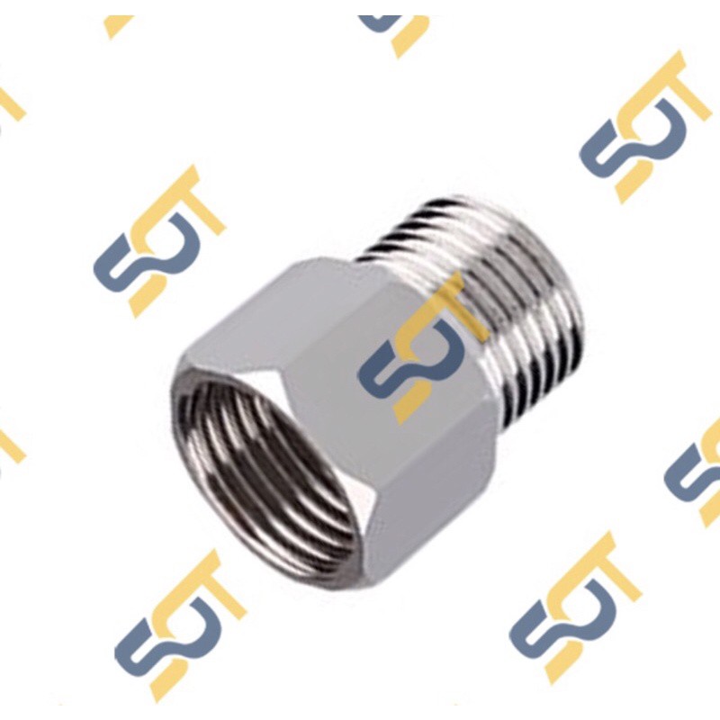 Đầu nối ren inox 1/2  3/4  kép lơ cả rá măng sông nối ren ống nước - Inox bóng .