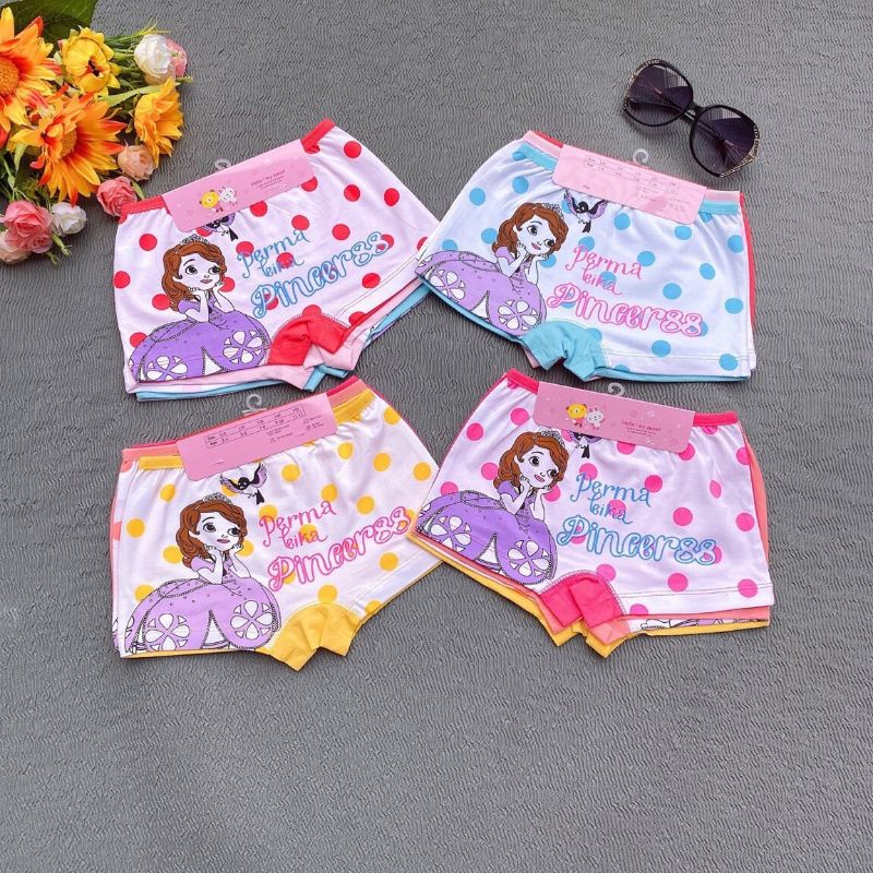 Combo 3 quần chip lót đùi kitty pony elsa bé gái cotton hàng Việt Nam size 110 - 200 (10-40kg)