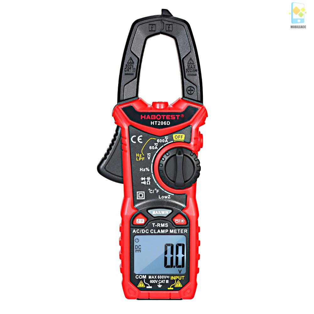 M HABOTEST AC/DC Digital Clamp Meter for Measuring AC/DC Voltage , AC/DC Current, Frequency, Duty Cycle, Diode, Resistance, Continuity, Transistors Test, NCV Clamp Multimeter