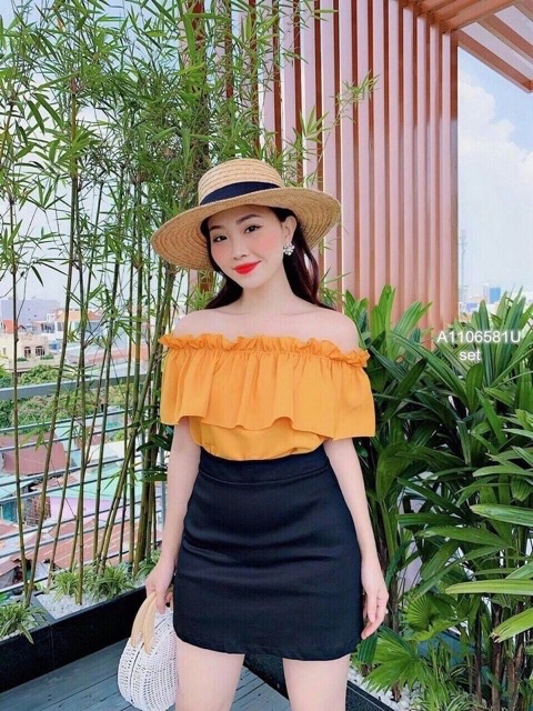 Chân váy chữ a kèm quần trong không túi