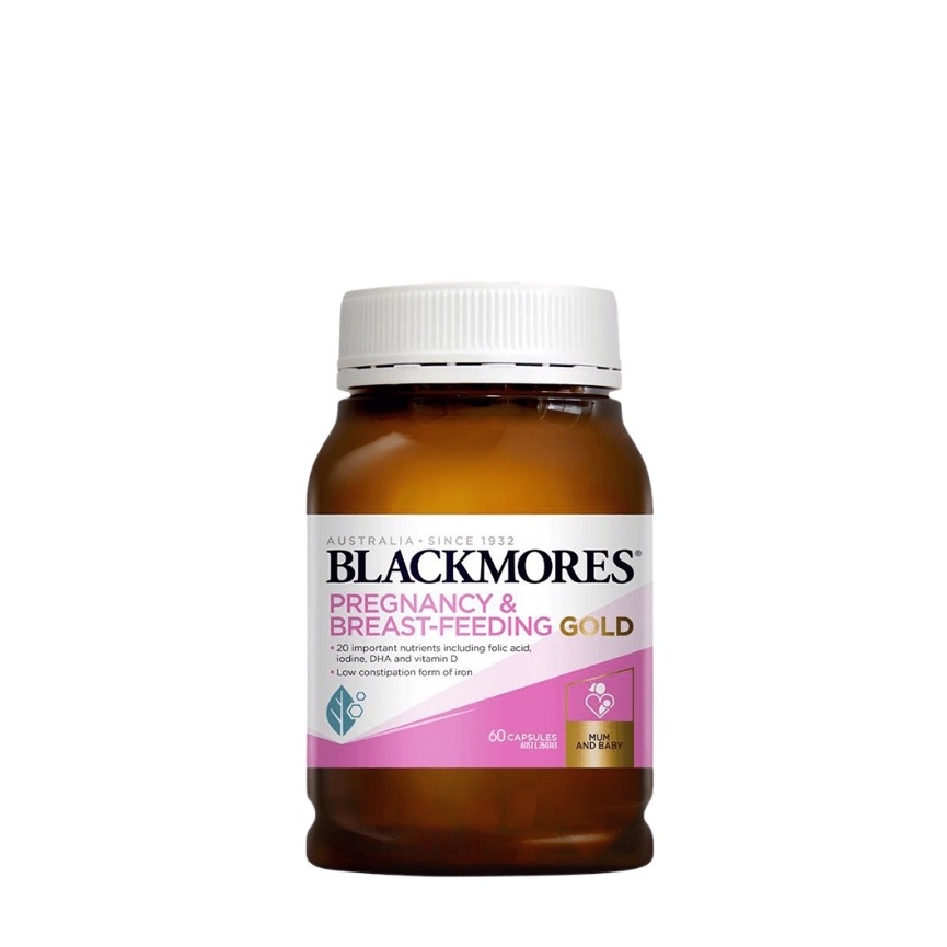 Vitamin Tổng Hợp Cho Bà Bầu  Blackmores Úc, Phụ Nữ Con Bú Pregnancy And Breast Feeding Gold ( Hũ 60 Viên )