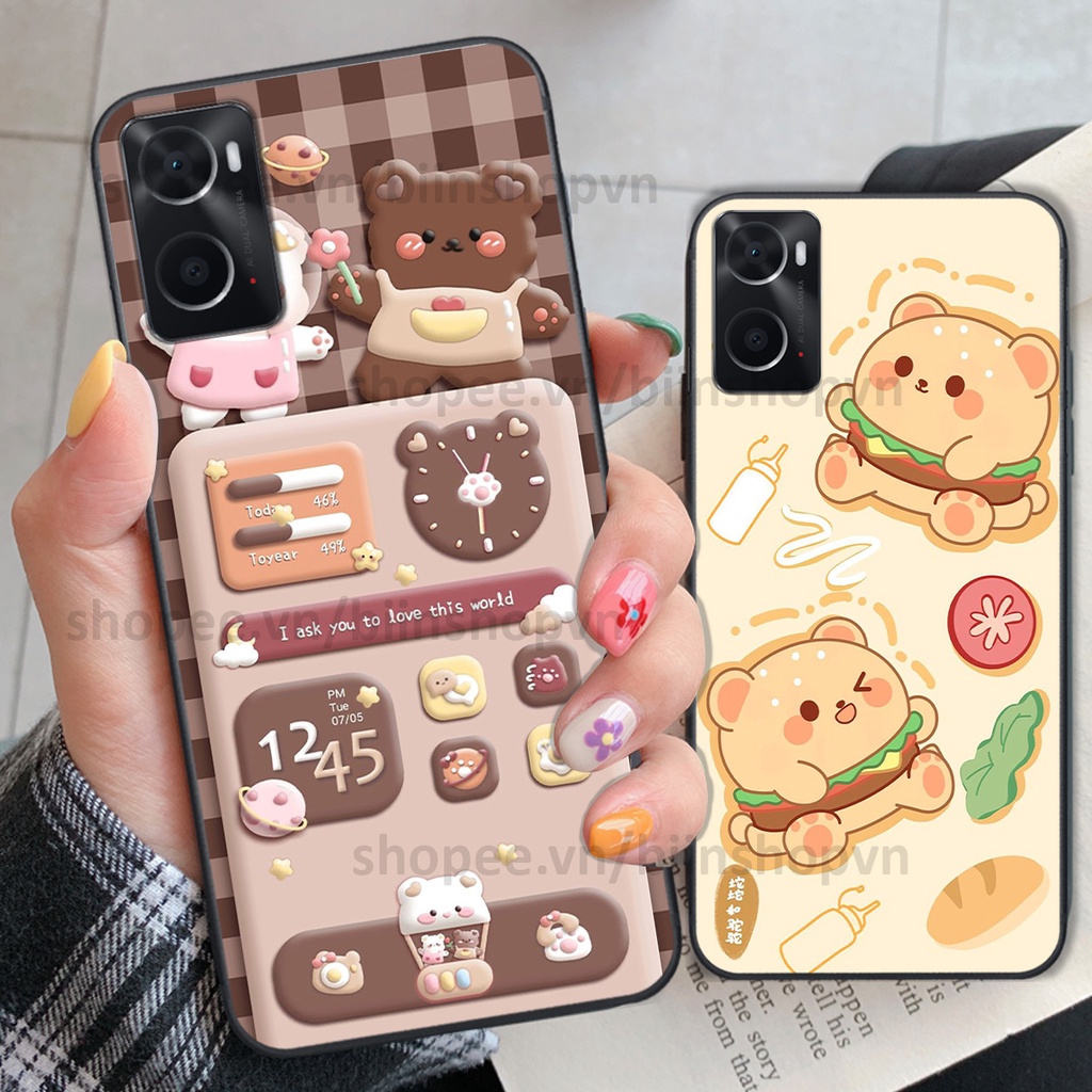 Ốp Oppo A76 in hình gấu chocolate kẹo ngọt siêu đẹp siêu xinh