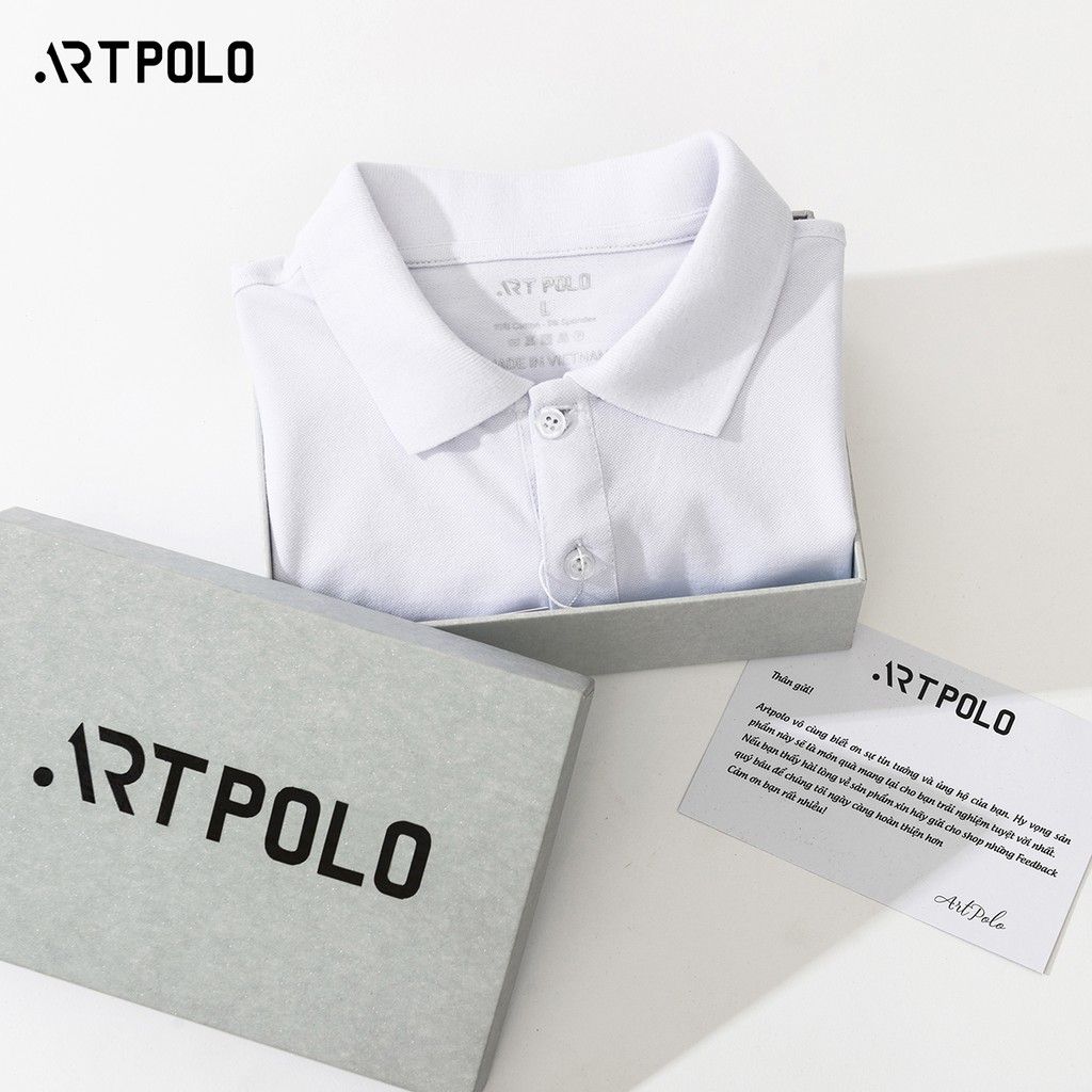 Áo Polo Nam vải Cá sấu Cotton  màu Trắng PLT - ARTPOLO form Slim trẻ trung | BigBuy360 - bigbuy360.vn