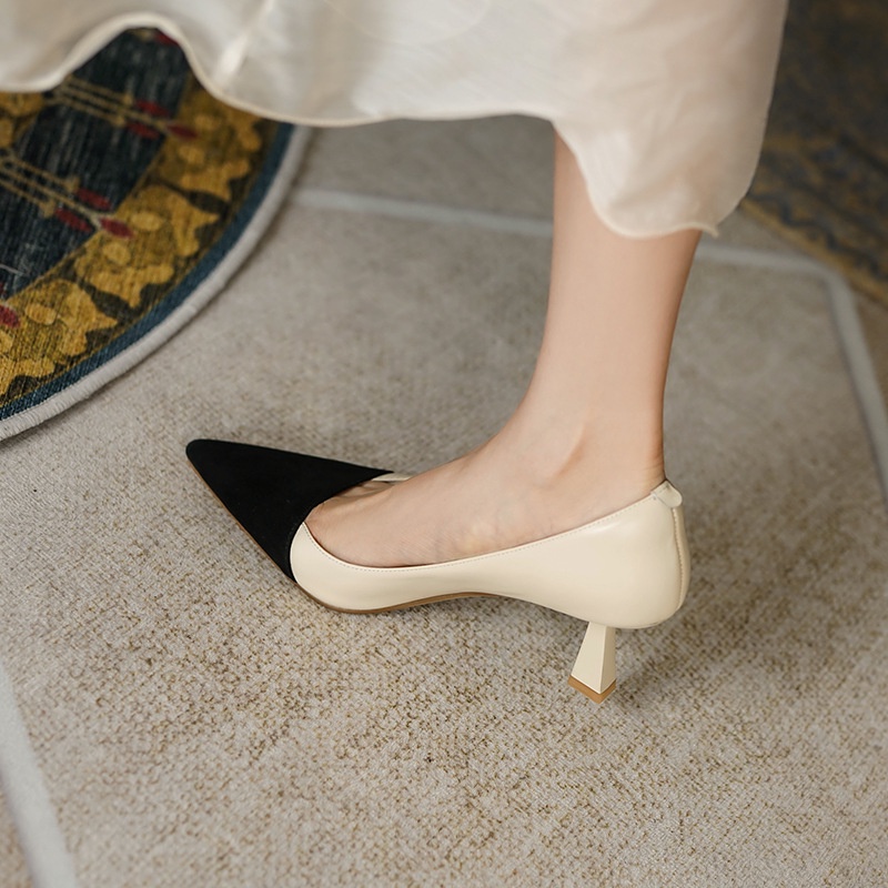 Giày Cao Gót Mũi Nhọn Thiết Kế Mỏng Thiết Kế Mới Thời Trang Theo Phong Cách Pháp Cho Nữ