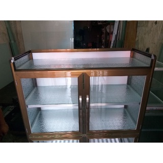 Tủ nhôm kính sơn tĩnh điện màu nâu