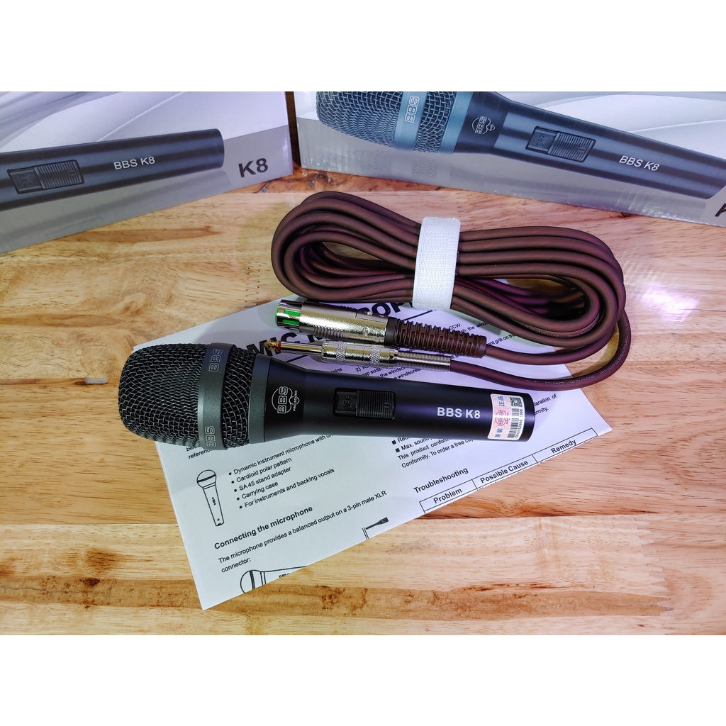 Micro hát karaoke có dây BBS K8 mới