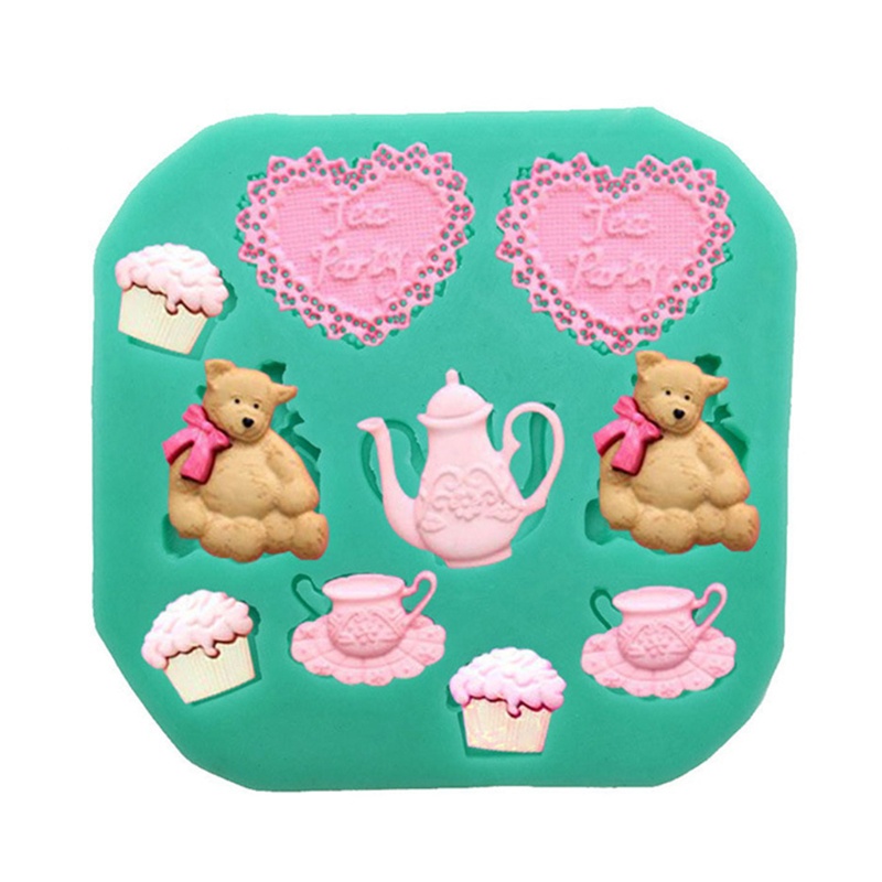 Khuôn Silicone Làm Bánh Tạo Hình Trái Tim 3D DIY