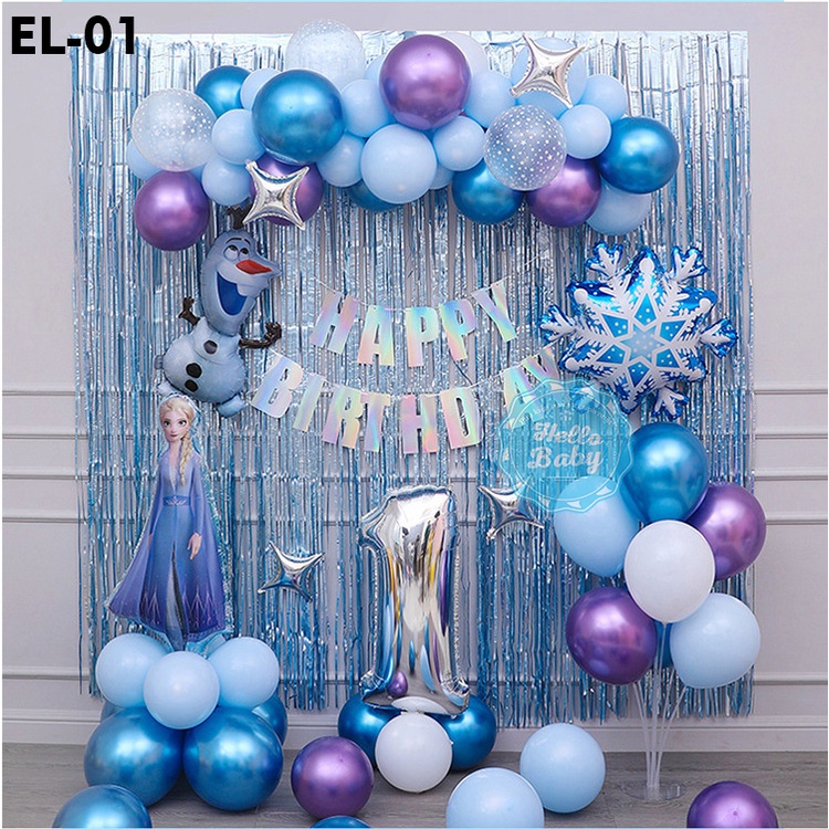 Set trang trí sinh nhật nữ hoàng tuyết Elsa