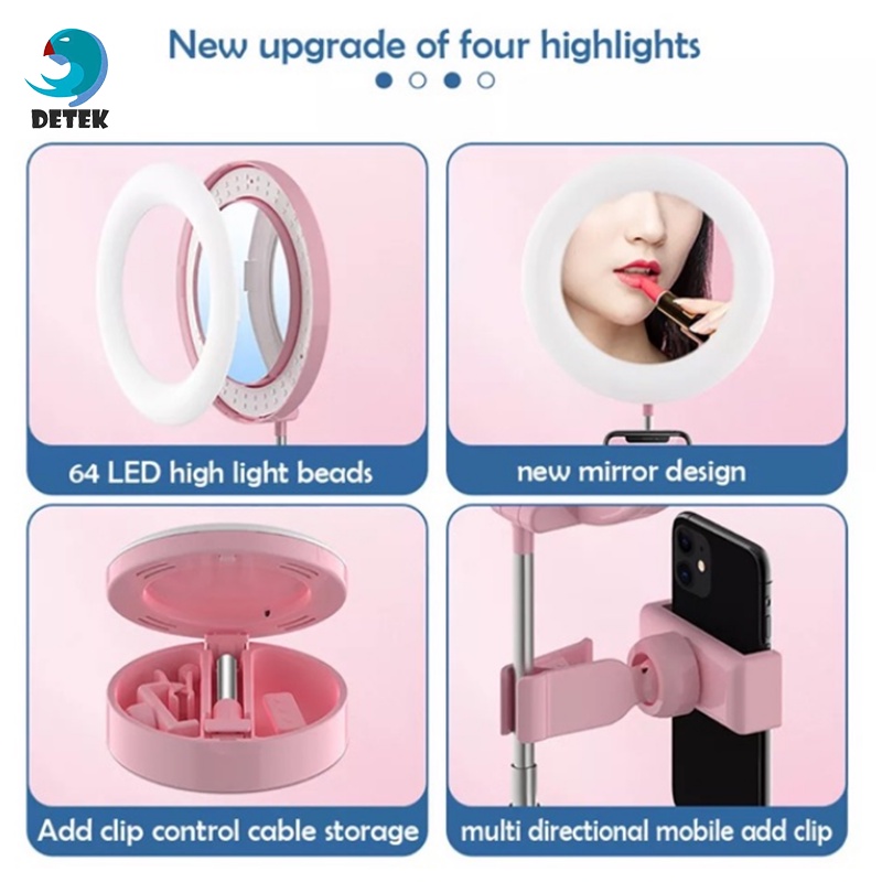 Đèn Live Stream kiêm Gương Trang Điểm Makeup Lamps G3,, để bàn, 3 chế độ ánh sáng