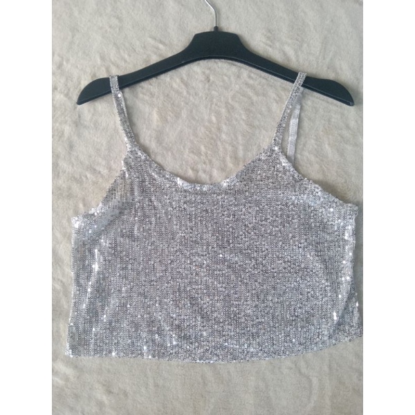 Áo 2 dây nữ crop top kim tuyến