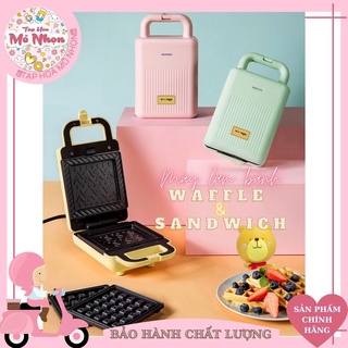Máy nướng bánh mì kẹp nướng bánh sandwich làm bánh waffle, rán trứng xúc xích bear dbc-p06n2