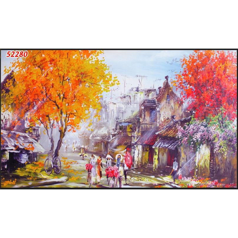 Tranh Dán Tường 3D Đồng Quê Non Xanh Nước Biếc