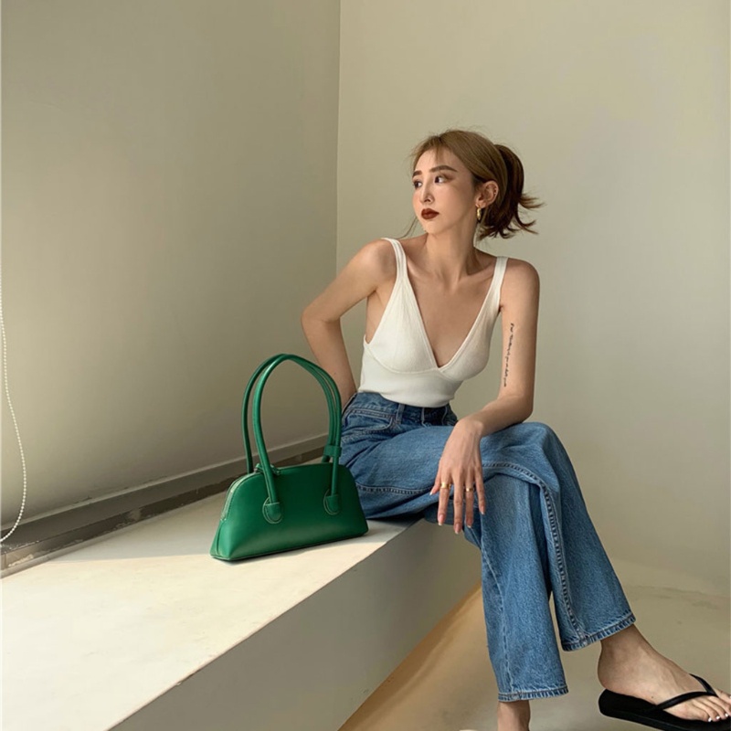 Áo Croptop Dệt Kim Không Tay Cổ Chữ V Khoét Sâu Hở Lưng Màu Sắc Trơn Thời Trang Mùa Hè 10MK Dành Cho Nữ