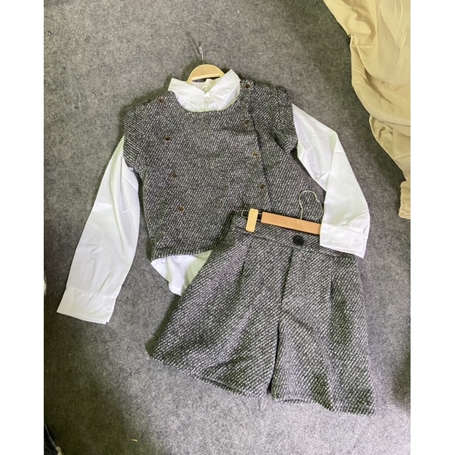 Set dạ lông ép 3 món mix sơ mi sang chảnh