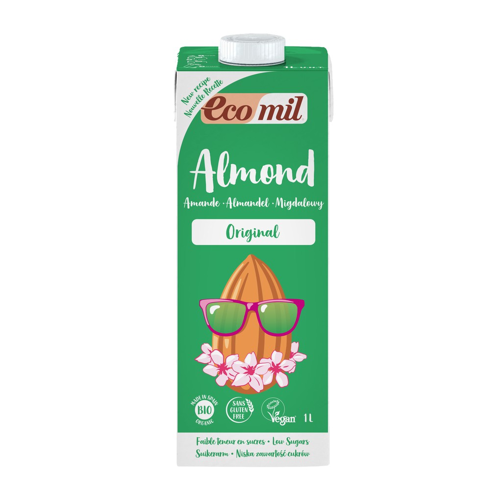 Sữa Hạt Hạnh Nhân Nguyên Chất Hữu Cơ Ecomil (1L) - Organic Almond Milk Orginal (1L)