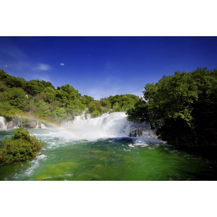 Tranh dán tường 3D cảnh thác nước hùng vỹ đẹp đến ngỡ ngàng