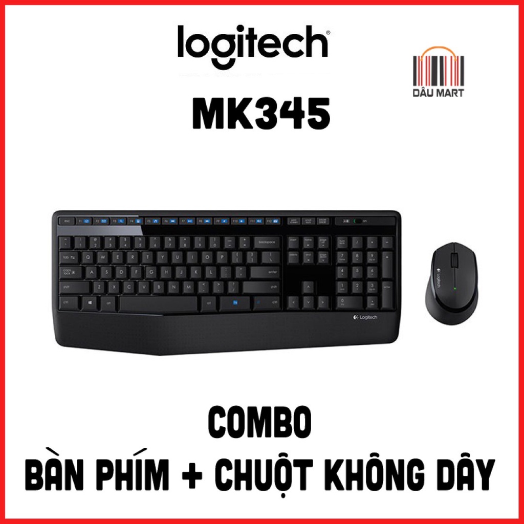 Combo Bộ bàn phím và chuột không dây Logitech MK345 Chính hãng bảo hành 12 tháng