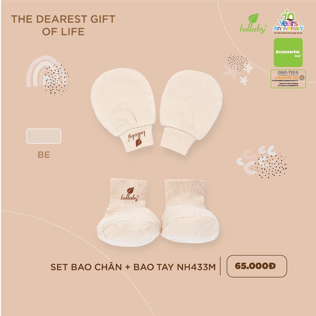 Mũ, bao tay, bao chân sồi cao cấp Lullaby