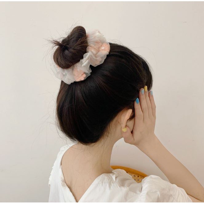 [RẺ VÔ ĐỊCH] Dây chun buộc tóc hoa cúc daisy scrunchies trong Hàn Quốc - Phụ kiện cột tóc