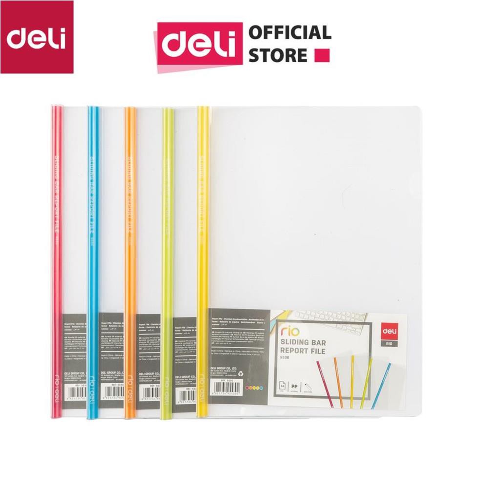 File rút gáy A4 10mm Deli, Xanh dương/Xanh lá/Đỏ/Vàng - 2 chiếc - E5530 [Deli]