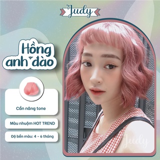 Thuốc nhuộm tóc màu Hồng anh đào tại nhà đơn giản + tặng oxy trợ nhuộm|Judyhairs