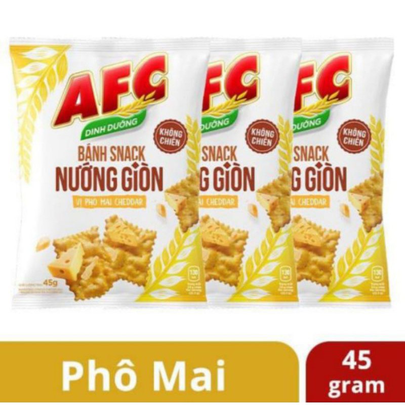 [MỚI] Bánh Snack AFC nướng giòn túi 45g. Bánh dinh dưỡng AFC.