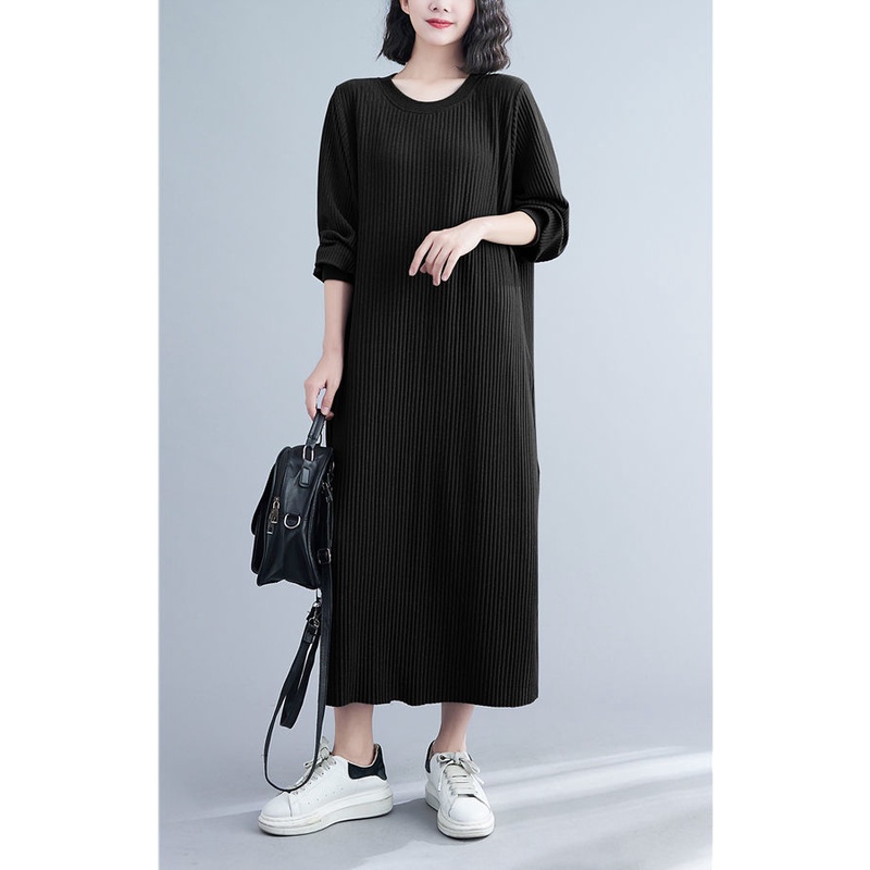 Đầm Dài Dáng Rộng Co Giãn Size Lớn Mẫu Mới 2022 Thời Trang Mùa Xuân Cho Nữ