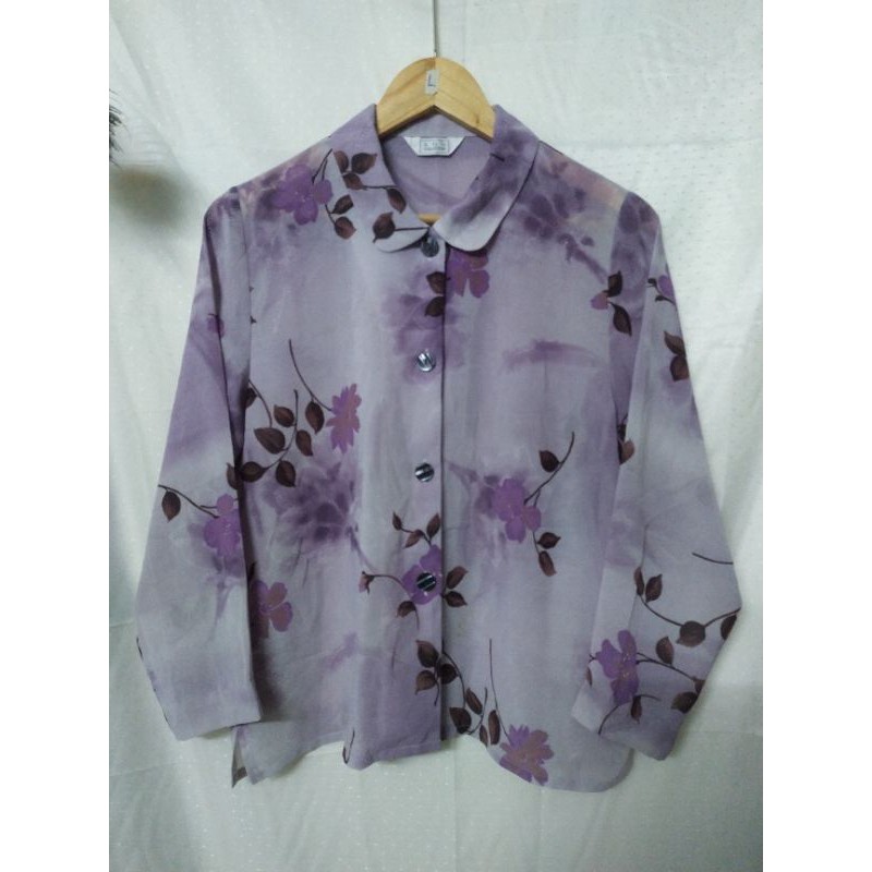 Áo sơ mi vin, lụa, họa tiết Nhật Hàn size L tổng hợp