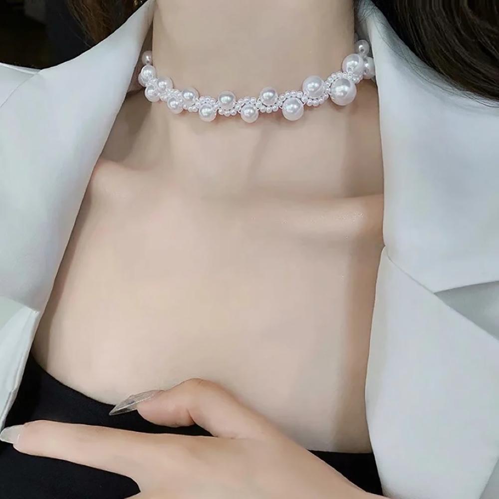 Vòng Cổ Choker Đính Ngọc Trai Thanh Lịch Cho Nữ