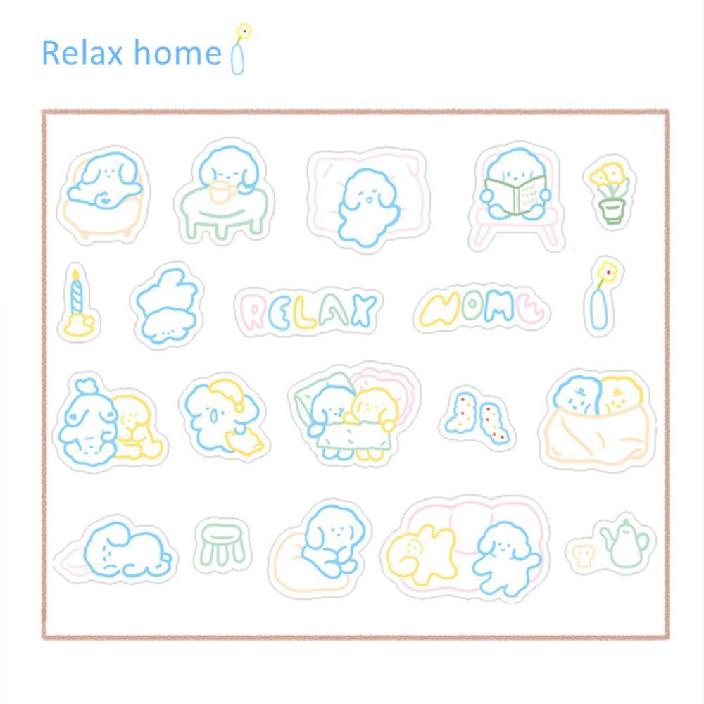 Set 40 Miếng Dán PET Trong Suốt Họa Tiết Cầu Vồng Hoạt Hình Trang Trí Sổ Tay DIY