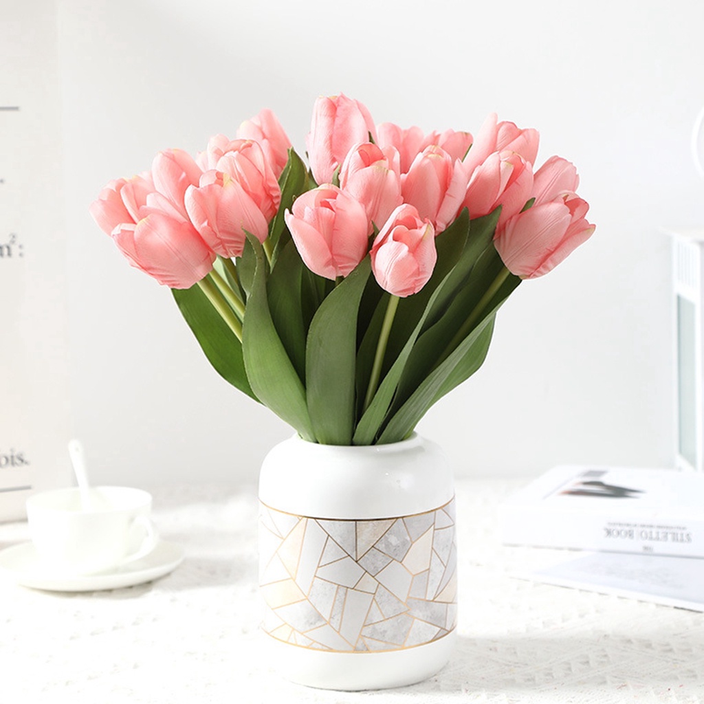 Set 5 cành hoa tulip nhân tạo nhiều màu trang trí nhà cửa
