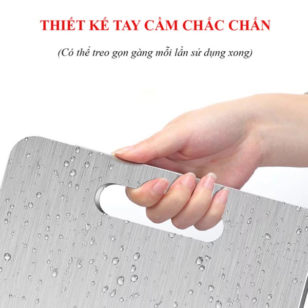 Thớt inox 304 chống ẩm mốc, kháng khuẩn, không xước dăm Size 30 x 23CM