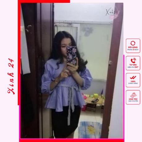 Áo sơ mi nữ tay cổ chữ V, kiểu tay phồng ngọt ngào và xinh xắn | BigBuy360 - bigbuy360.vn