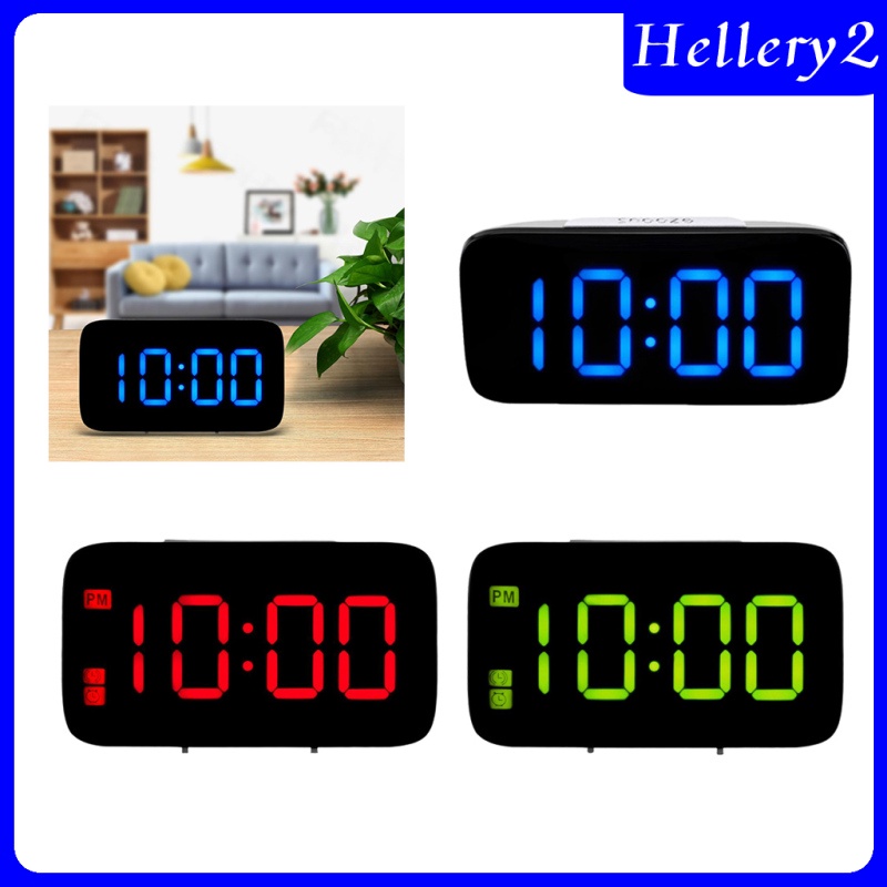 [HELLERY2] Mini Blue LED Digital Alarm Clock Snooze Home Bedroom Decor High Quality