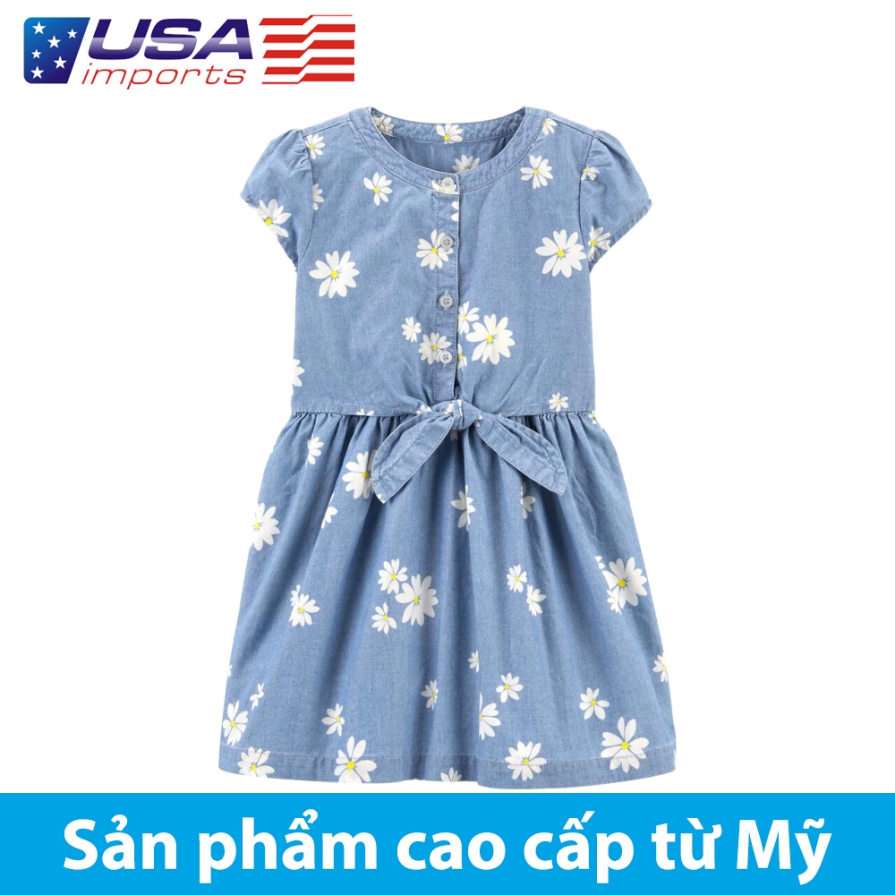 Đầm bé gái cotton Daisy Chambray Car-tờ Auth Từ Mỹ (2L628810)