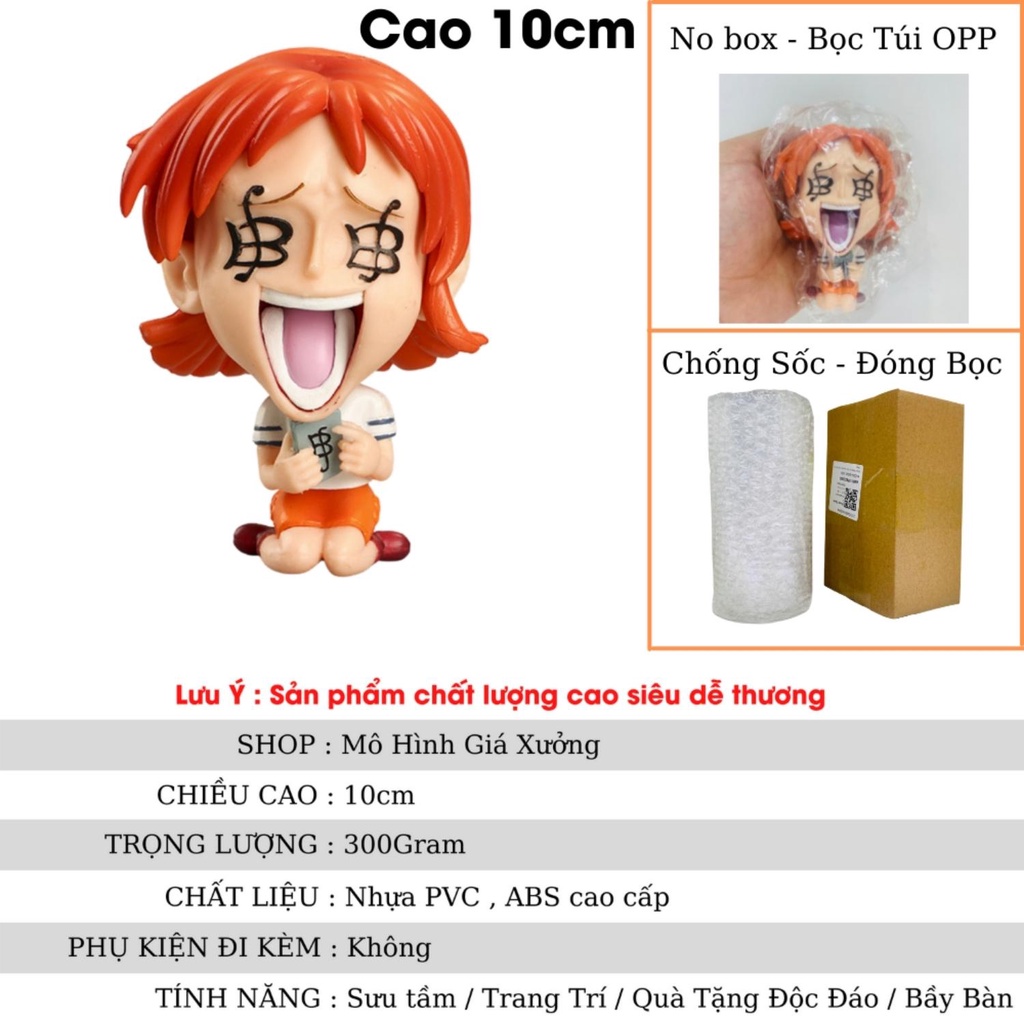 Mô hình One Piece chibi Nami cực dễ thương cao 9cm , figure one piece , mô hình giá xưởng