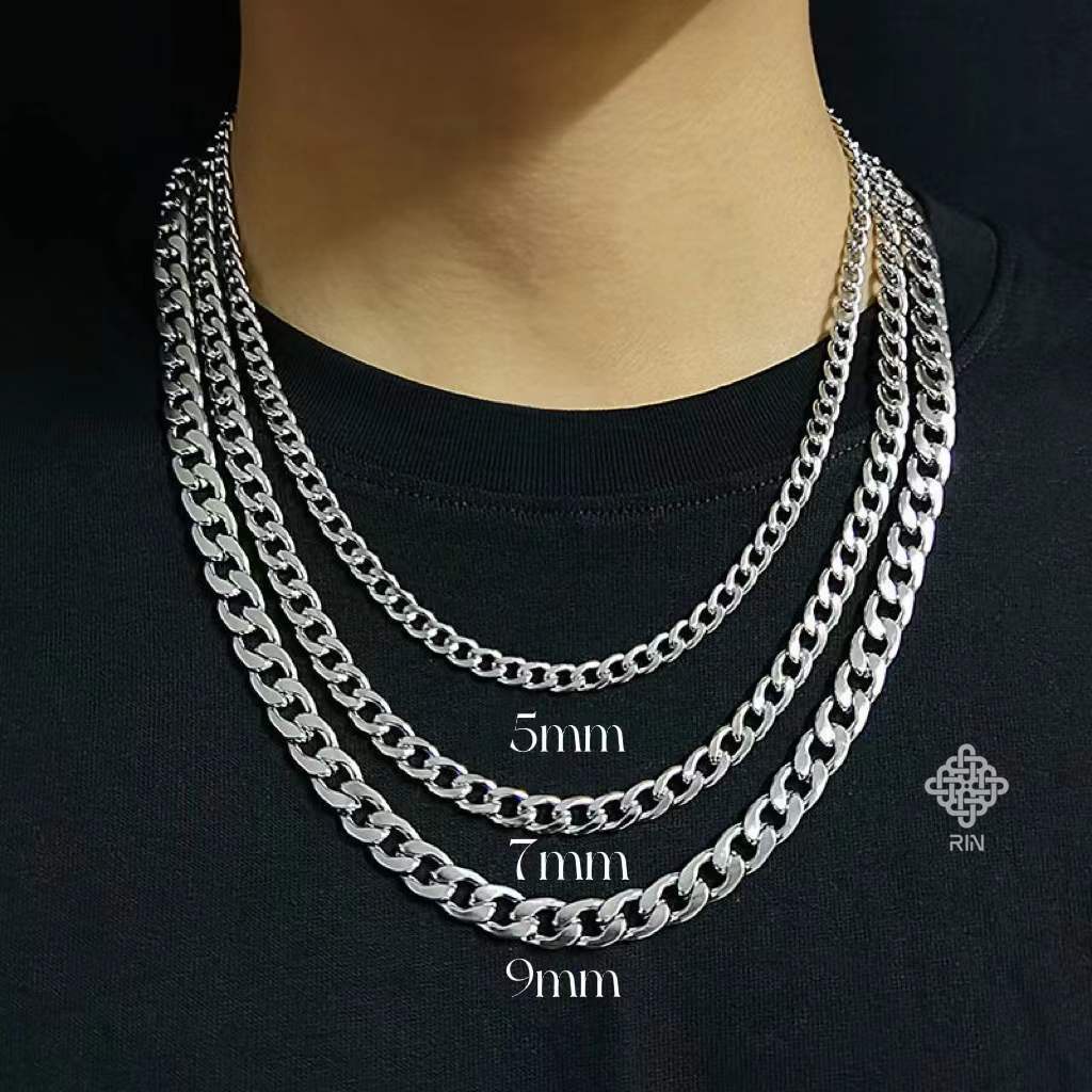 Dây chuyền xích cuban titan nguyên chất, Dây chuyền hiphop, Vòng cổ unisex mắc xích cá tính, trangsucmoiluatuoi.RIN