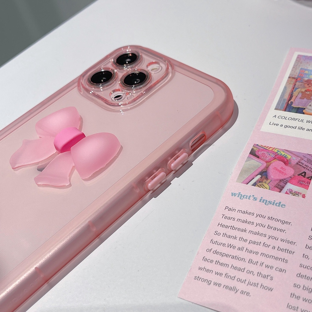Ốp Điện Thoại Mềm Trong Suốt Bảo Vệ Toàn Diện Chống Rơi Đính Nơ Cho iphone 13 12 11 Pro Max XR X XS XSMAX