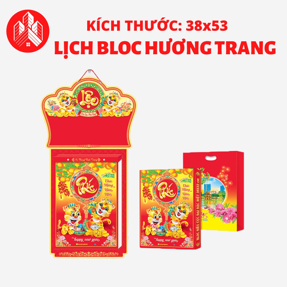 Lịch Bloc Siêu Cực Đại Đặc Biệt Tết 2022 Hương Trang Nhâm Dần Phát Tài KT 38x53cm