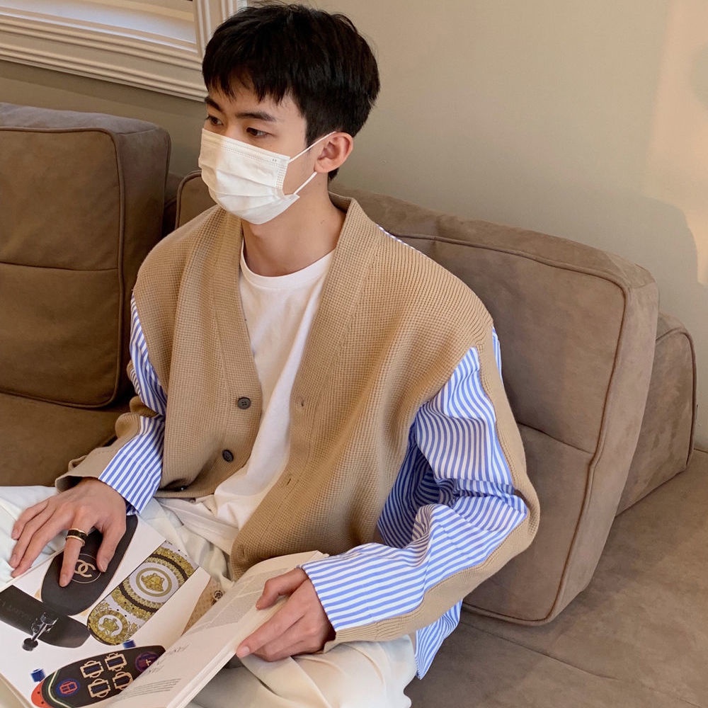 Áo Khoác Cardigan Dệt Kim Phong Cách Hàn Quốc Cho Cặp Đôi