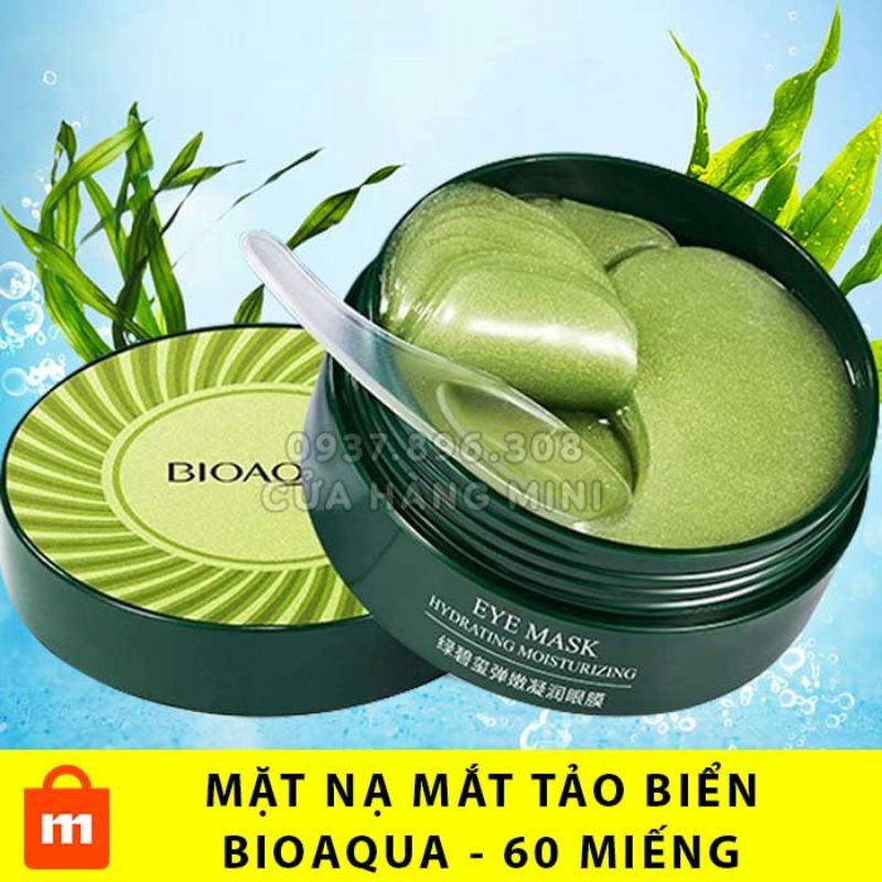 Mặt Nạ Mắt BIOAQUA Xanh Tảo Biển Giúp Giảm Thâm Mắt Hộp 60 Miếng