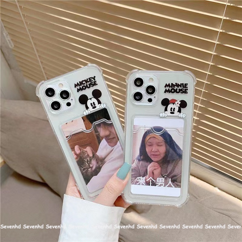 Ready Stock Ốp Điện Thoại Mềm Trong Suốt Có Ngăn Đựng Thẻ Cho Compatible For iPhone 13 12 11 Pro Max Se2020 X Xr Xs Max 7 8 6 6S Plus