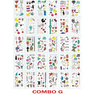 (Được chọn mẫu) 1 tấm Hình xăm nước hình xăm dán tatoo mini stickers có màu đẹp phong cách Hàn Quốc
