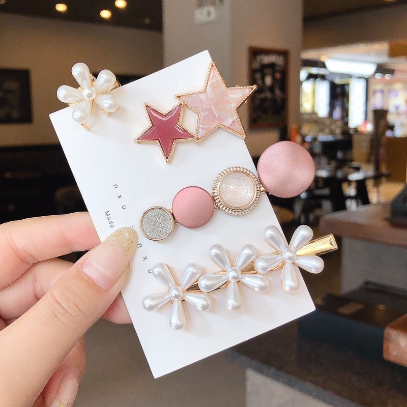 Kẹp Tóc Đính Đá Ngọc Trai Nhân Tạo Thời Trang Hàn Quốc