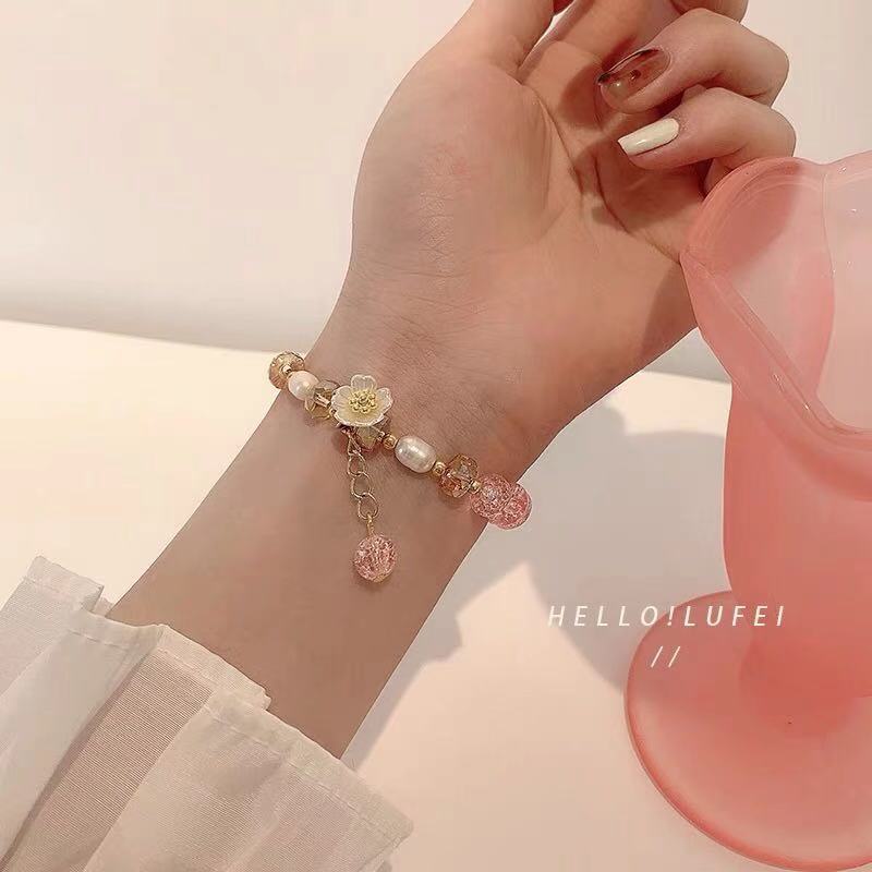 Vòng Đeo Tay Họa Tiết Hoa Nhỏ Xinh Xắn Phong Cách Hàn Quốc Mới