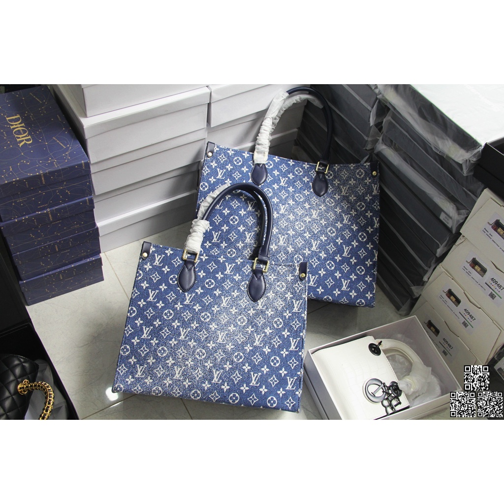 Túi Tote Book Denim Lvi Xanh Công Sở Dáng 2022 Size 41 Hàng Sẵn Hình Thật Shop Chụp