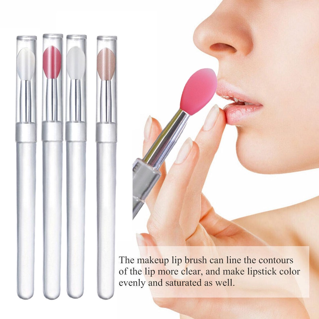 Cọ Tô Son Môi Bằng Silicone Loại Nhỏ Chống Bụi Bẩn Kèm Nắp Đậy C5K0